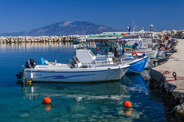 Bateaux Pêche Dans Port Alykanas Alykanas Est Situé Sur Côte — Photo