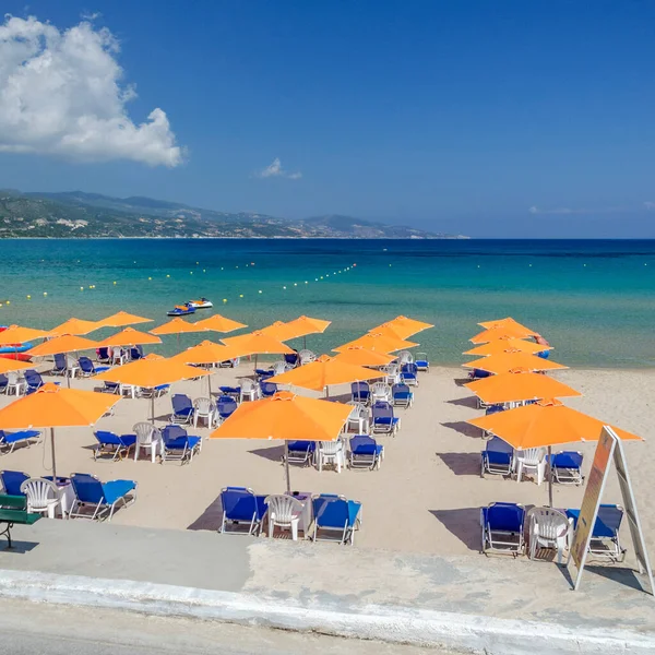 Alykanas风景如画的沙滩它位于希腊Zakynthos岛的东海岸 — 图库照片