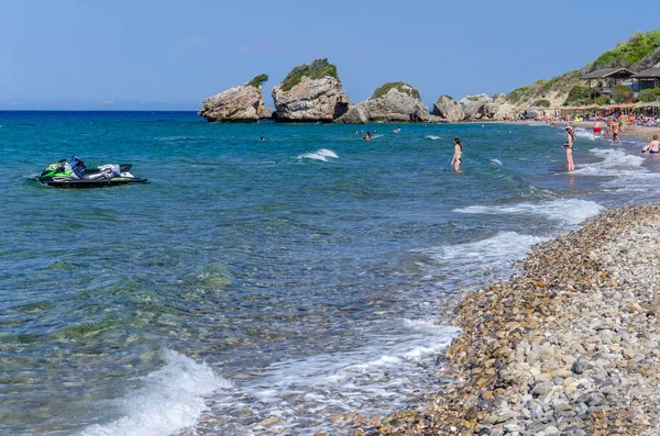 风景波尔图佐罗沙滩 它位于希腊Zakynthos岛的东南海岸 — 图库照片