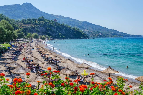 Porto Zorro sahili manzaralı. Yunanistan 'ın Zakynthos adasının güney doğu kıyısında yer almaktadır..