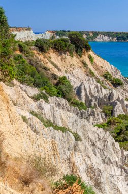 Yunanistan 'ın İyon Denizi kıyısındaki Zakynthos adasının Vassilikos yarımadasında bulunan karetta deniz kaplumbağalarının üreme alanı..