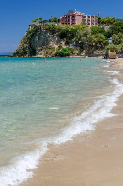 Pintoresca Playa Arena Dorada Tsilivi Situada Este Isla Zakynthos Mar — Foto de Stock