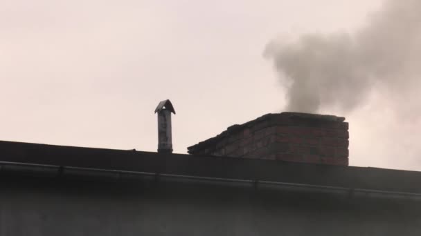 煙突から煙が上がる 大気汚染 Uhd クローズ アップ — ストック動画