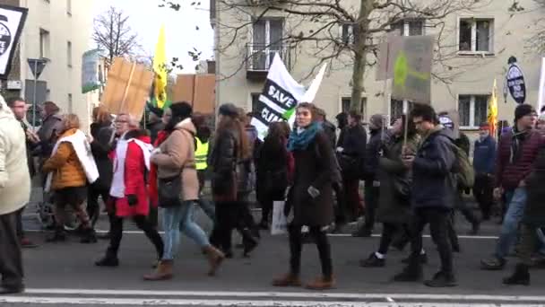 Katovice Polsko Prosinec 2018 Klimatické Změny Protestu Aktivisté Advokát Čisté — Stock video