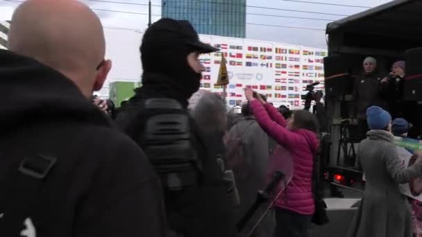 Katowice Polonya Aralık 2018 Klim Değişikliği Protesto Eylemciler Temiz Cop24 — Stok video