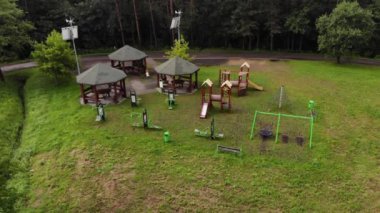 Arial view on Colorful playground.4K, UHD, Cinematic