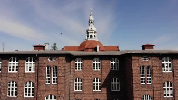 Arial View Historic Mining Town Nikiszowiec Katowice Mine Background Katowice — Vídeo de Stock