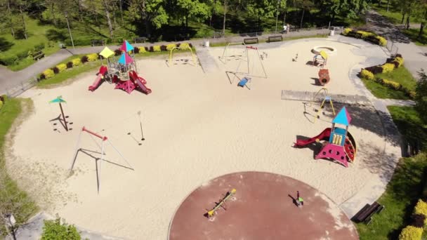 Arial View Colorful Playground Uhd Cinematic — Stockvideo