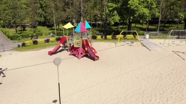 Arial View Colorful Playground Uhd Cinematic — Vídeo de Stock