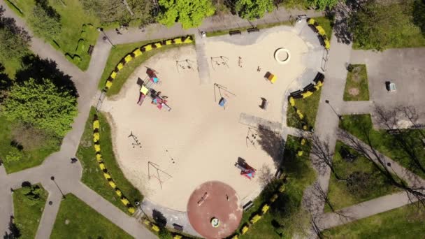 Arial View Colorful Playground Uhd Cinematic — Vídeo de Stock