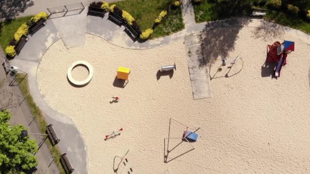 Arial View Colorful Playground Uhd Cinematic — Vídeos de Stock