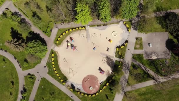 Arial View Colorful Playground Uhd Cinematic — Vídeos de Stock