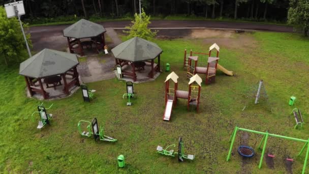 Arial View Colorful Playground Uhd Cinematic — Stock Video