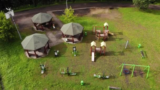 Arial View Colorful Playground Uhd Cinematic — Vídeo de Stock