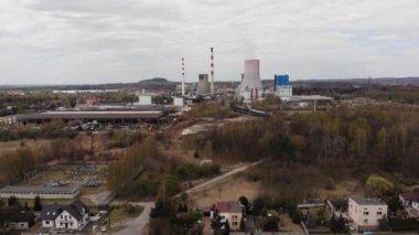 Coal mine. Houses in the background. 4K, UHD, 50p, Cinematic,