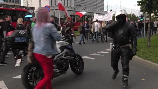 Katowice Poland 2020 March Covid People Masks Move City Uhd — Video Stock