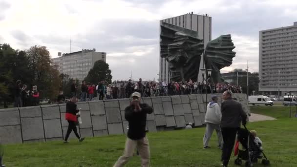 Katowice Poland 2020 March Covid People Masks Move City Uhd — Vídeos de Stock