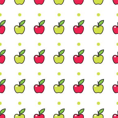 Yeşil elma ve arka plan üzerinde kırmızı elma.