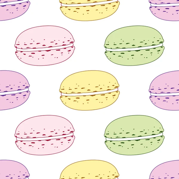 Macarons Auf Background Pattern — Stockvektor