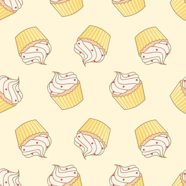 Cupcake Sur Fond Jaune — Image vectorielle