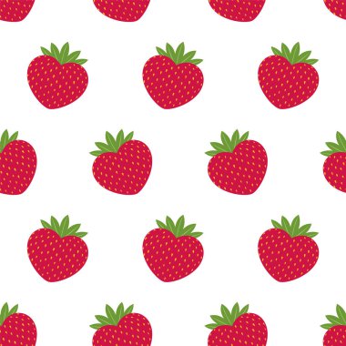 Beyaz arka planda çilekler.