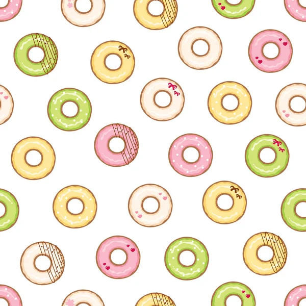 Návrh Donut Pozadí Pattern — Stockový vektor