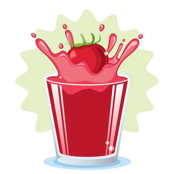 Sok Pomidorowy Splash Wektor — Wektor stockowy