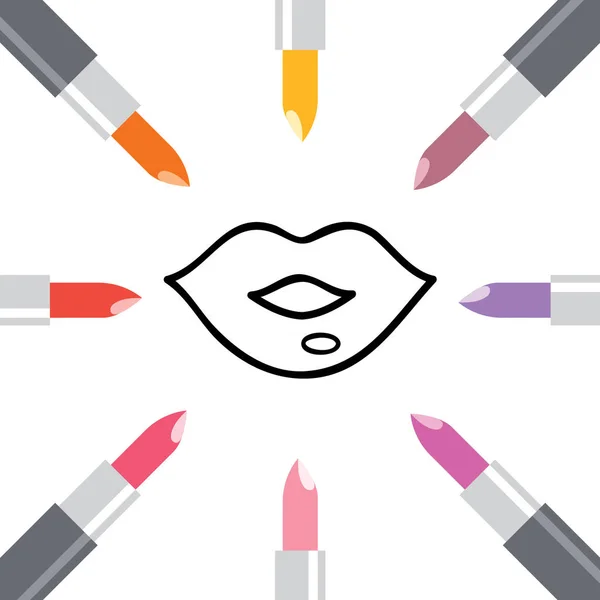 Circle Lipsticks Vector — Stock Vector
