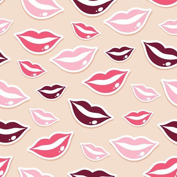 Lippen Muster Background Vector — Stockvektor