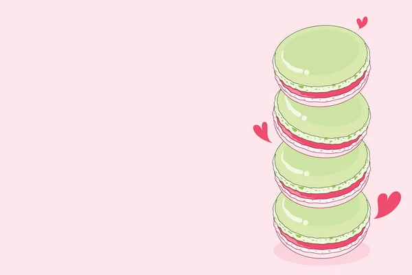 Uma Pilha Macarons Lindo Tema —  Vetores de Stock