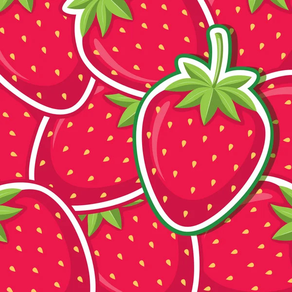 Strawberries Vector Design Fruit — Stock Vector