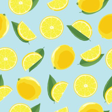 Mavi arka planda izinli limon ve dilim. Limon arka planda..