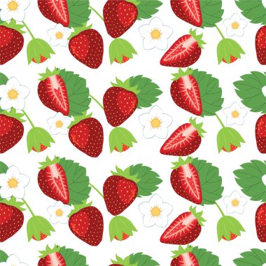 Çilek ve yaprak beyaz arkaplanda izole edildi..