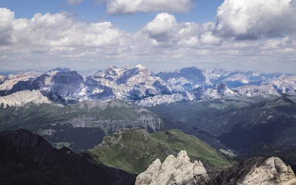 Scenic View Beautiful Mountains Landscape Marmolada Passo Fedaia Italy — Stock Photo, Image