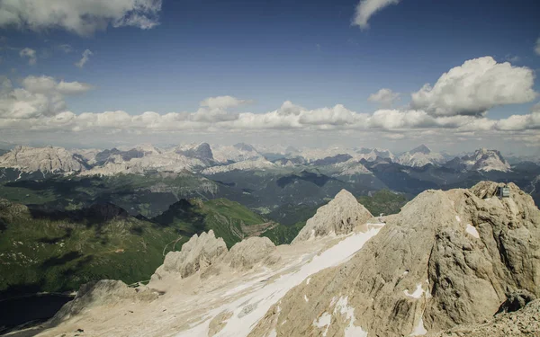 Vista Panoramica Sulle Montagne Della Marmolada Passo Fedaia Italia — Foto Stock