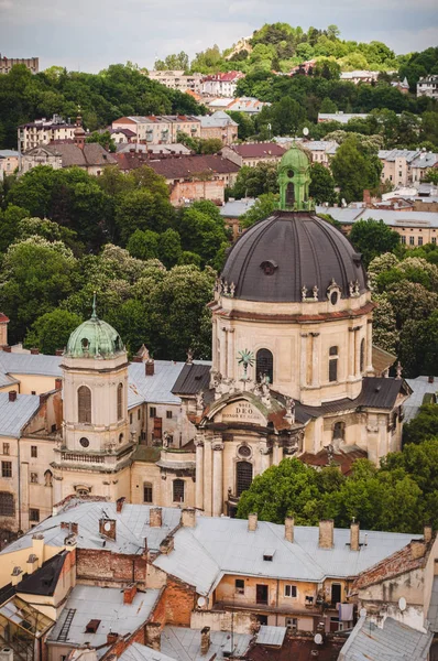 Vue Aérienne Célèbre Église Dominicaine Lviv Ukraine — Photo