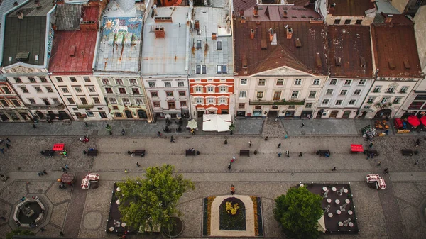 ウクライナ リヴィウ有名な市の空撮 — ストック写真