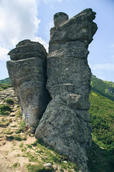 Fascinating View Beautiful Nature Carpathian Mountains Vuhatiy Kamin Carpathians Ukraine — Stock Photo, Image