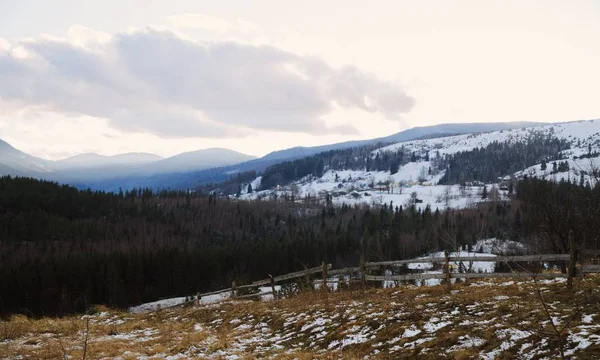 Winterlandschaft Von Kosmach Dorf Karpaten — Stockfoto