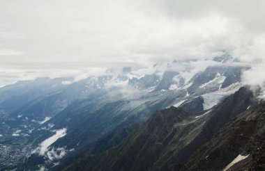 Montblanc, Chamonix Alps Puslu Dağlar
