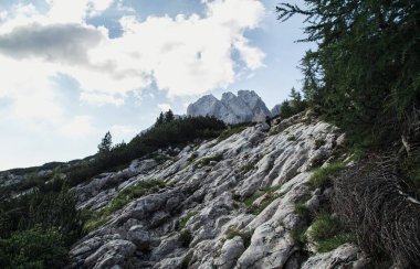 Görünüm Dağları Marmolada, Dolomites, İtalya