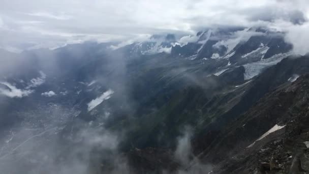 Luchtfoto Van Montblanc Chamonix Frankrijk — Stockvideo