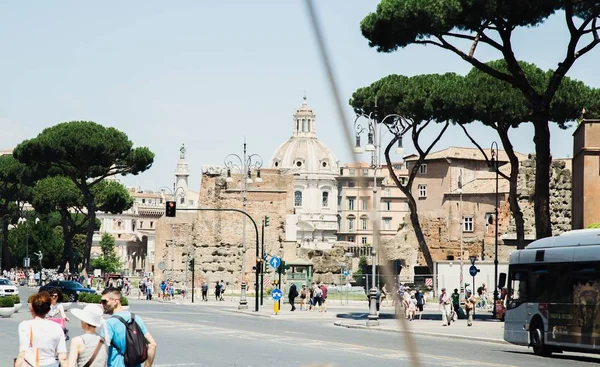 Vista Cidade Rua Arquitetura Roma Itália — Fotografia de Stock