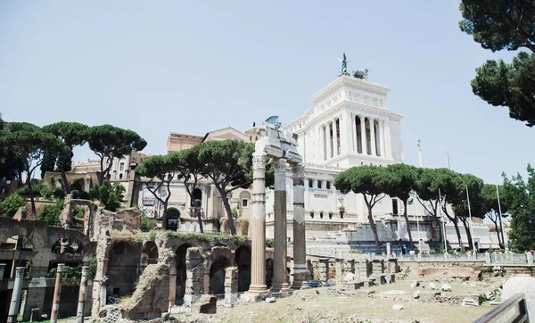 Vista Ruínas Antigas Roma Itália — Fotografia de Stock
