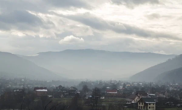 Pohled Vesnici Jaremče Podzimní Sezónu Ukrajina — Stock fotografie