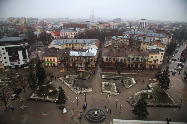 Uitzicht Stad Voor Ivano Frankivsk Het Platform Overdag — Stockfoto