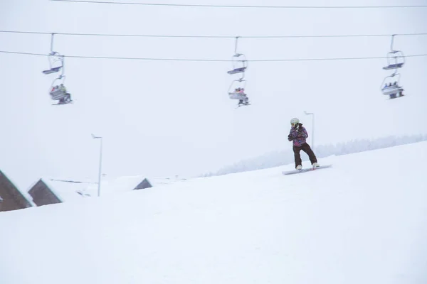 Skiareál Lanovka Jaremče Ukrajina — Stock fotografie