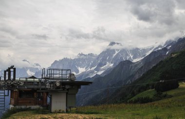 Montblanc, Chamonix Alps Puslu Dağlar