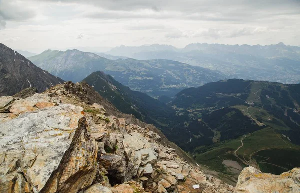 Vista Aerea Chamonix Dalle Montagne Durante Giorno Francia — Foto Stock