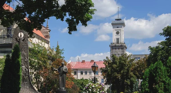 Vista Arquitetura Lviv Durante Dia Ucrânia — Fotografia de Stock